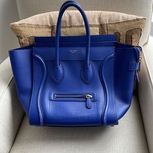Celine luggage tote in royal blue. 100% authentic.
